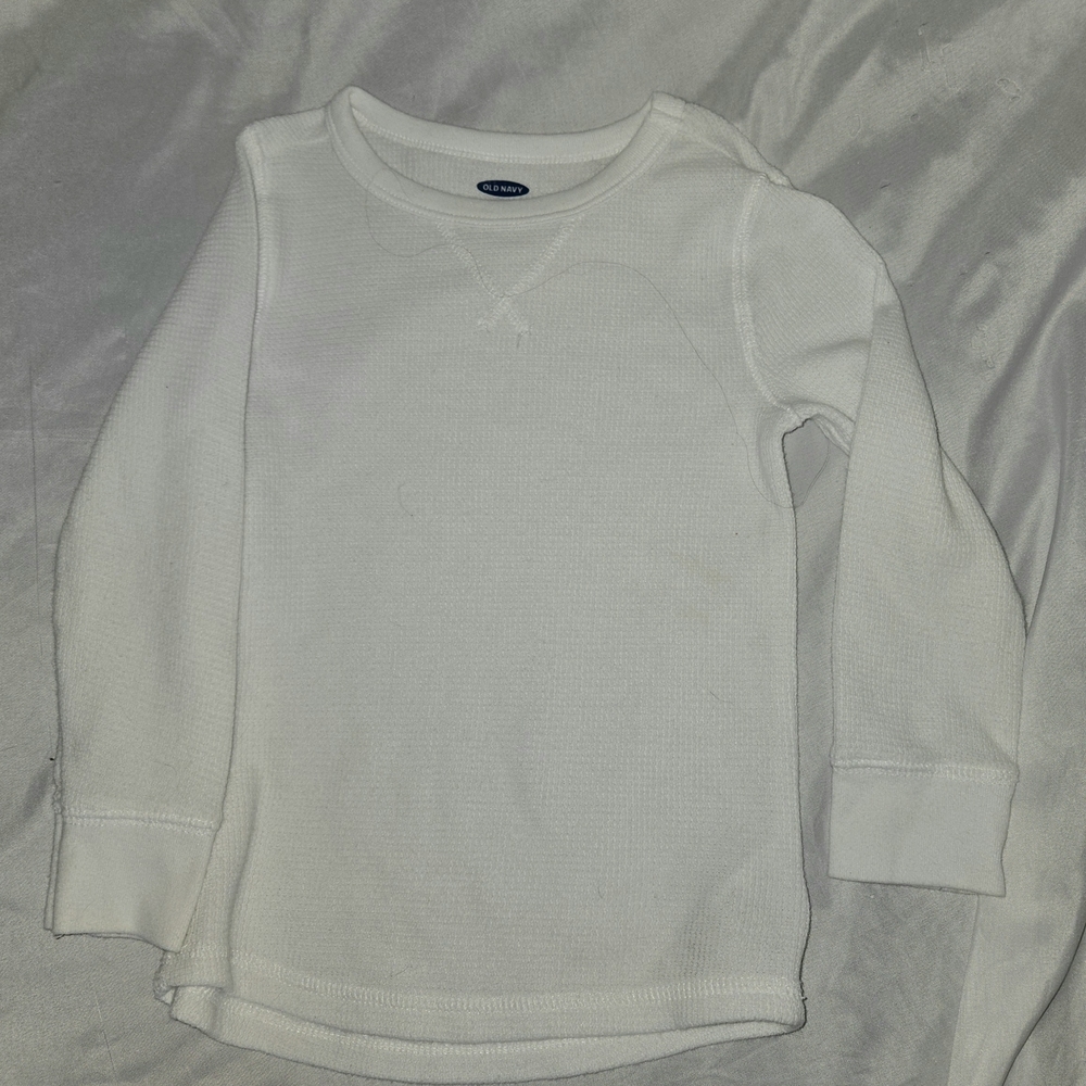 Old Navy Kids White Waffle Long Sleeve Tee Boys Size 3t